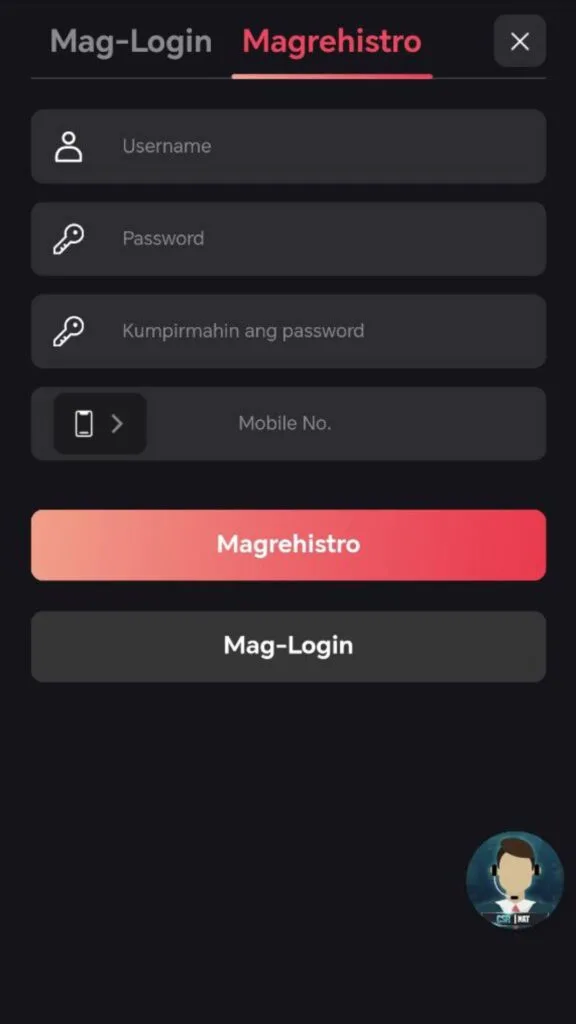 Screenshot of the JDACE Casino registration page, showing the simple and user-friendly form for creating a free account.